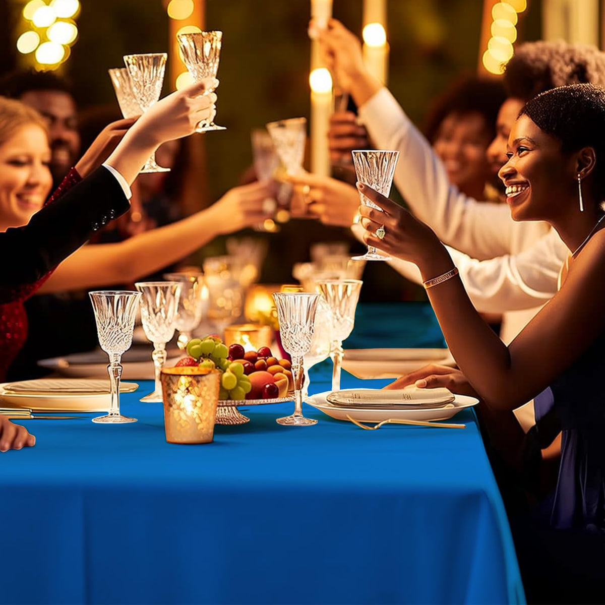 JHDZDHY easy cleanup with disposable table cloth roll after event.
