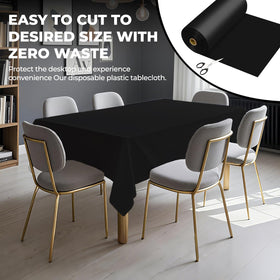 JHDZDHY easy‑cut table cover 54in by 300ft in black