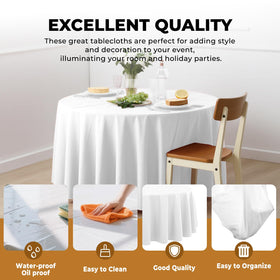 JHDZDHY elegant white tablecloth suitable for weddings, holidays, and parties.