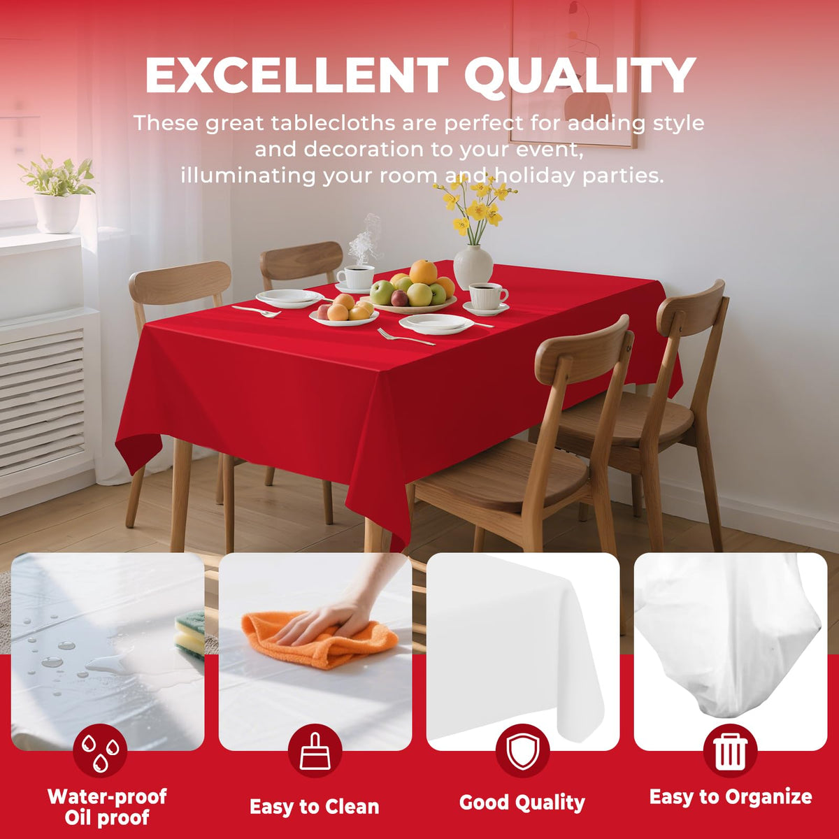 JHDZDHY PEVA material close-up showing durable, non-toxic table protection.
