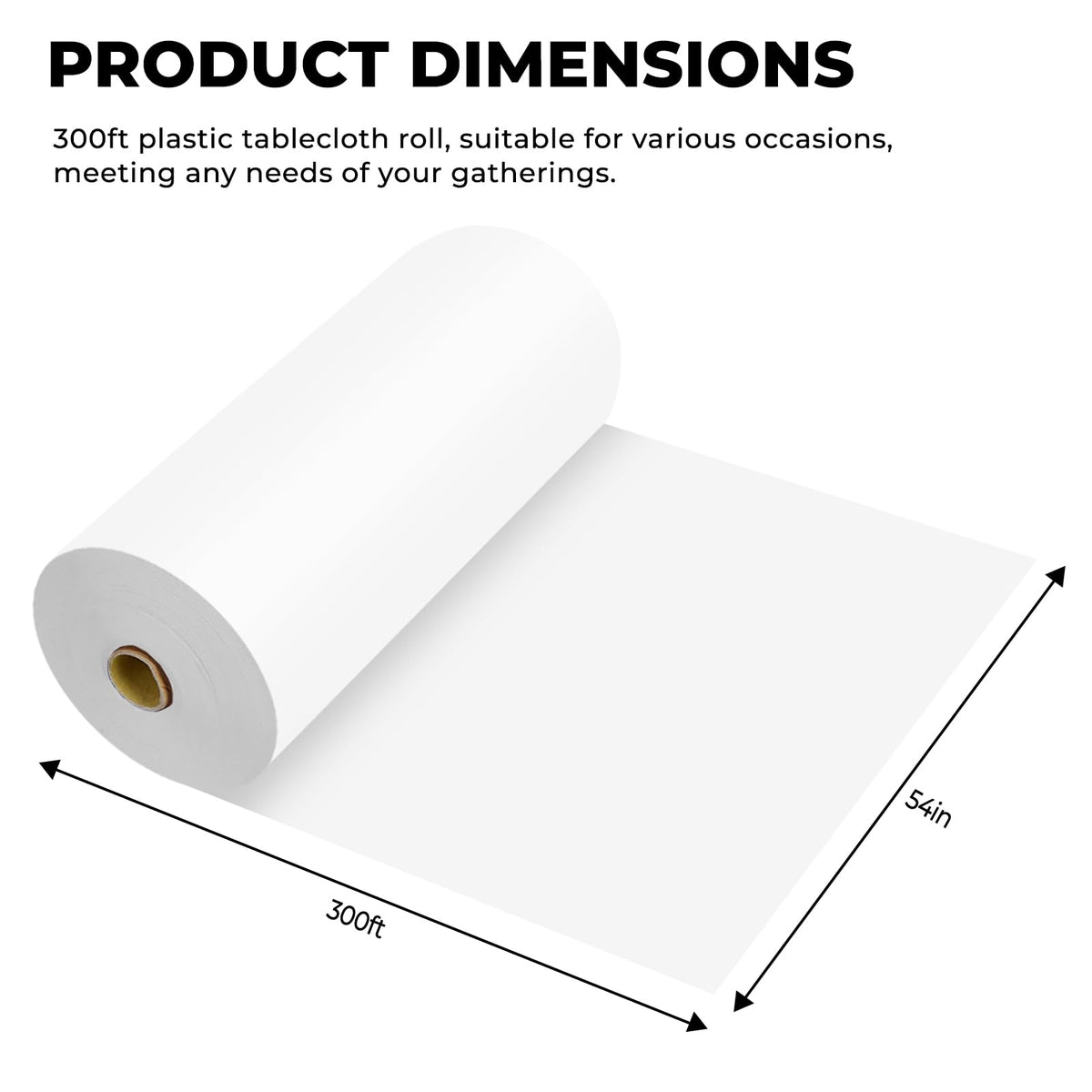 JHDZDHY white disposable tablecloth roll offers quick cleanup after events