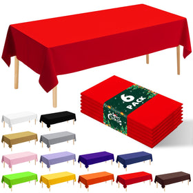 JHDZDHY red tablecloth on dining table for elegant meals and easy cleanup.