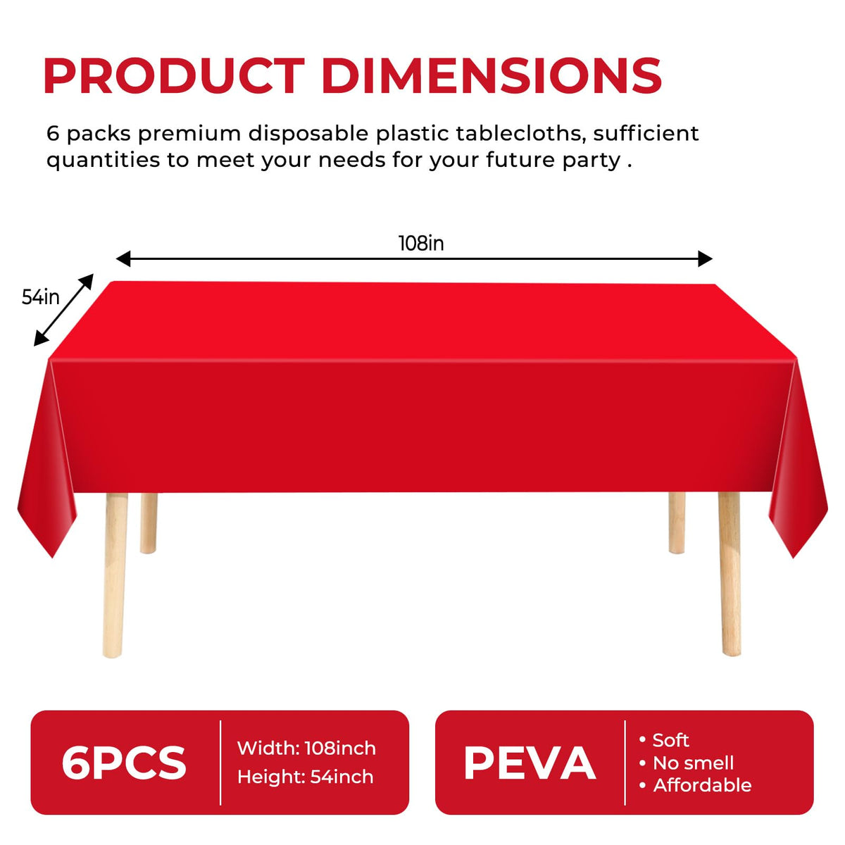 JHDZDHY red tablecloth on outdoor patio for festive gatherings and spill protection.