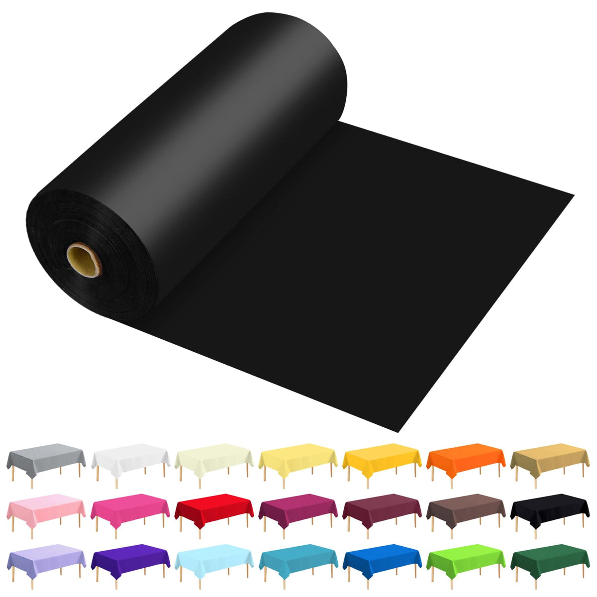 JHDZDHY table cover roll in black protecting surfaces at outdoor picnics