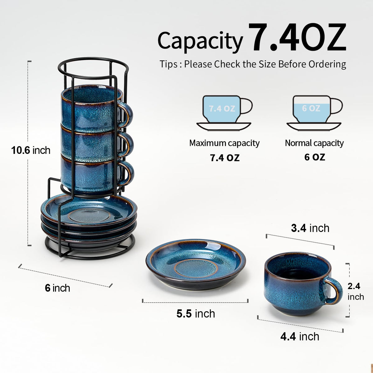 JH JIEMEI HOME metal stand for cups and saucers keeps organized and easy to carry.