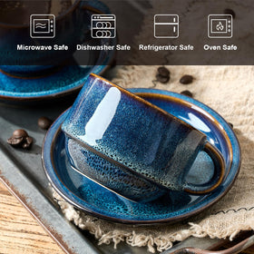 JH JIEMEI HOME seven-point-four-ounce cups ideal for latte, cappuccino, espresso, or tea.