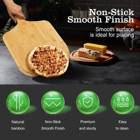JIAFUEO pizza peel easy-clean edge design for quick cleanup after baking.