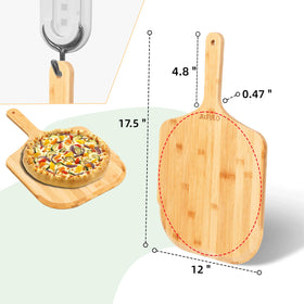 JIAFUEO 12-inch pizza paddle with comfortable handle for steady slides.