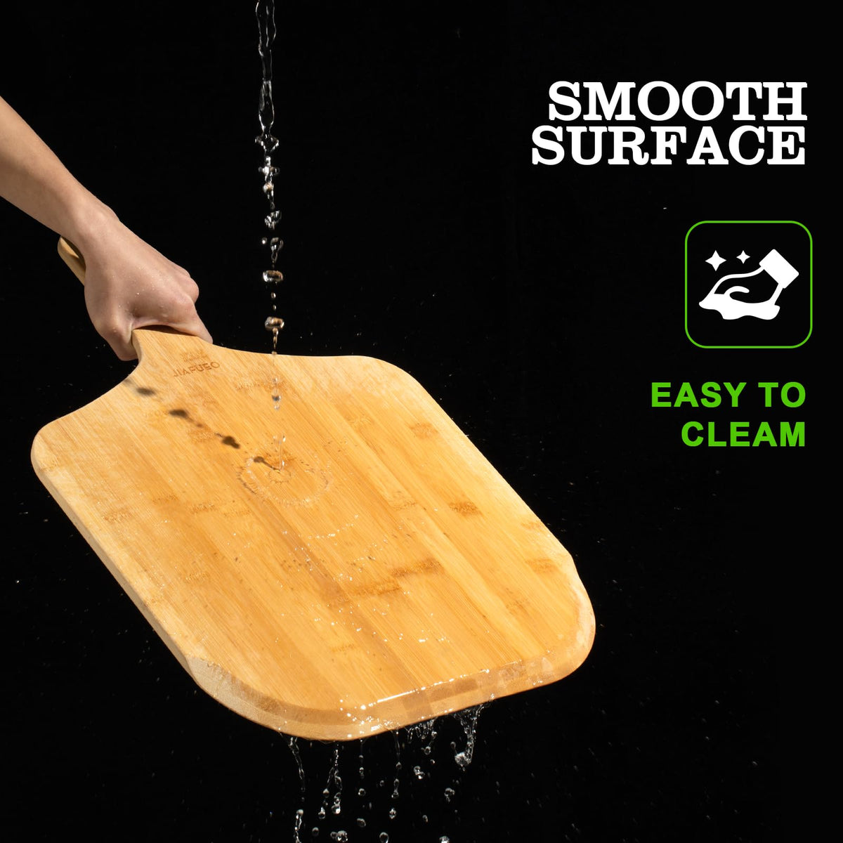 JIAFUEO pizza peel hanging storage design keeps kitchen organized.