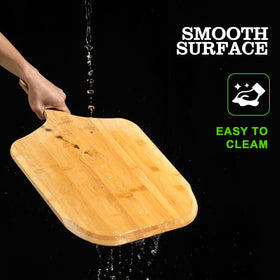 JIAFUEO pizza peel hanging storage design keeps kitchen organized.