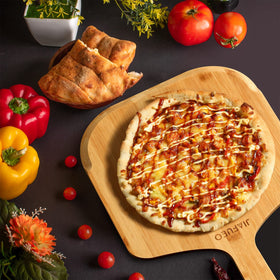 JIAFUEO wooden serving board can double as a cutting board.