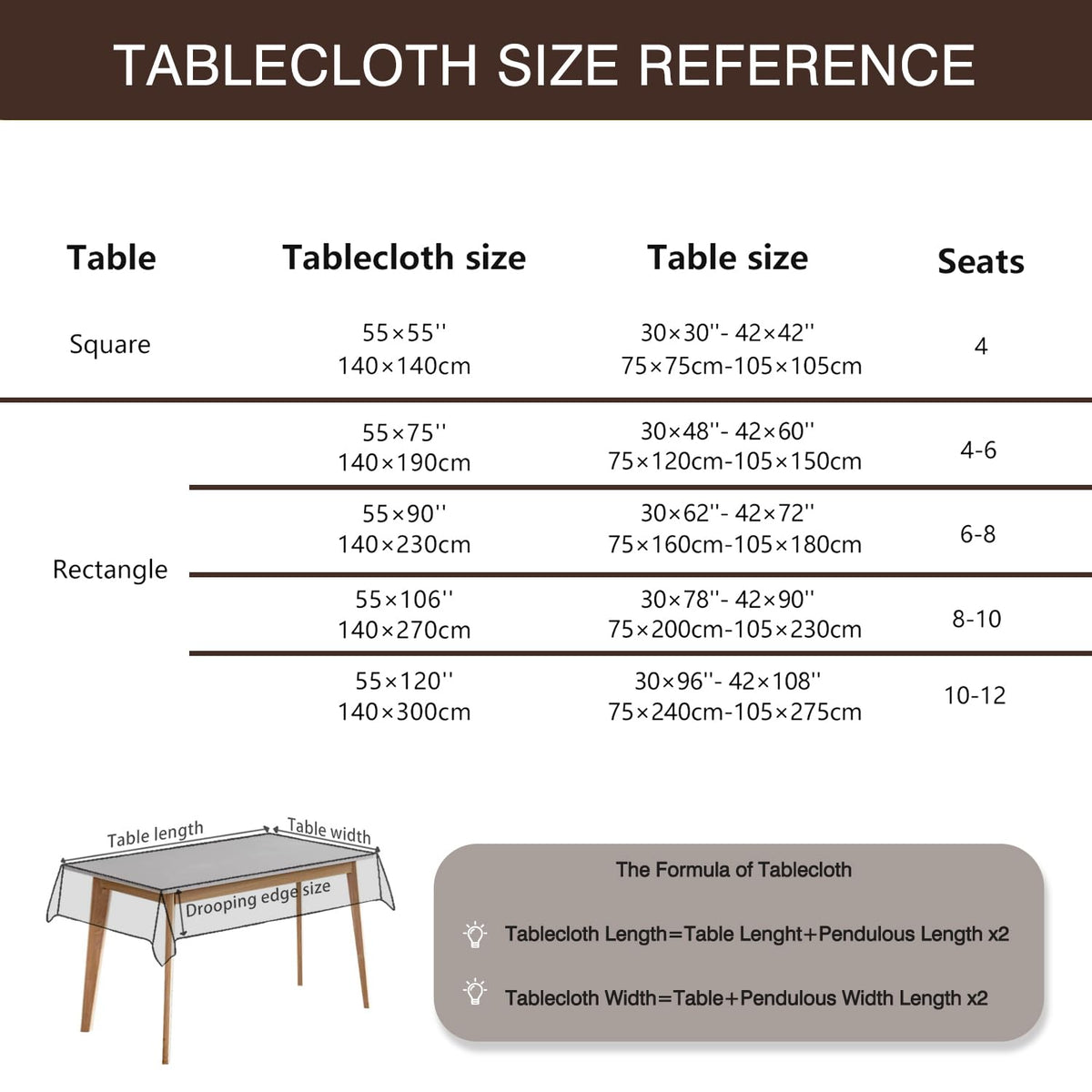 JIALE rectangle tablecloth ideal for kitchens, dining rooms, parties, and hotels.