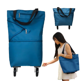 JIANWEI collapsible shopping cart with 360° wheels for effortless grocery trips.