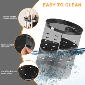 Jiavarry compact black vanity organizer fits small spaces.