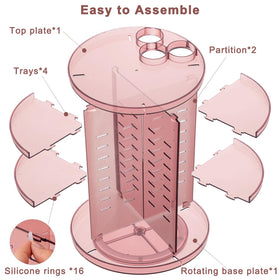 Jiavarry large-capacity organizer stores brushes, makeup, nail polish, and more.