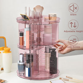 Jiavarry makeup brush holder and perfume trays organize vanity essentials.