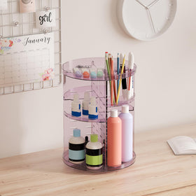 Jiavarry rotating makeup organizer desk display fits vanity and bathroom counters.