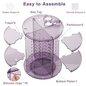 Jiavarry rotating makeup organizer eyeshadow and creams area keeps products visible.