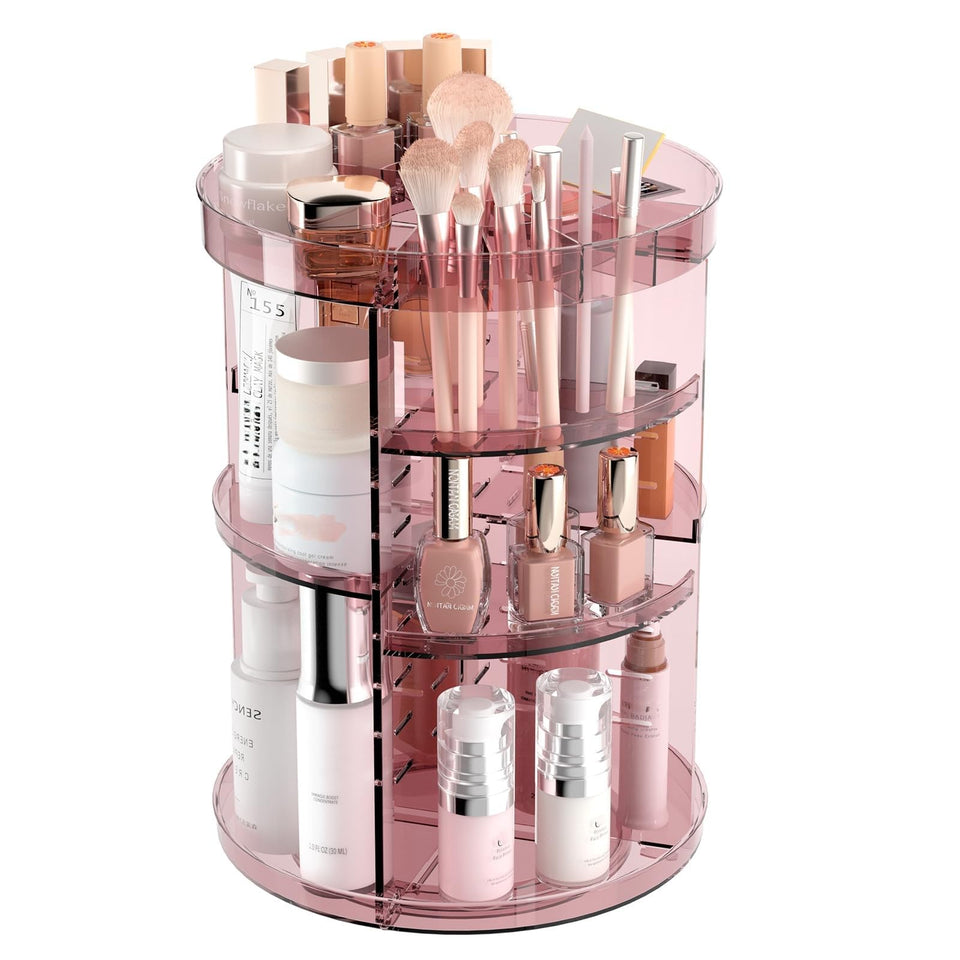 Jiavarry slot-top makeup organizer keeps lipsticks and tools neatly organized.