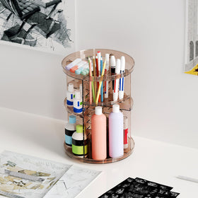Jiavarry spacious rotating cosmetics organizer enhances daily vanity routine.