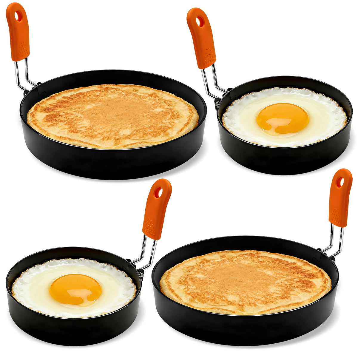 Jibrelxion egg ring set 4-pack for versatile breakfast molds.