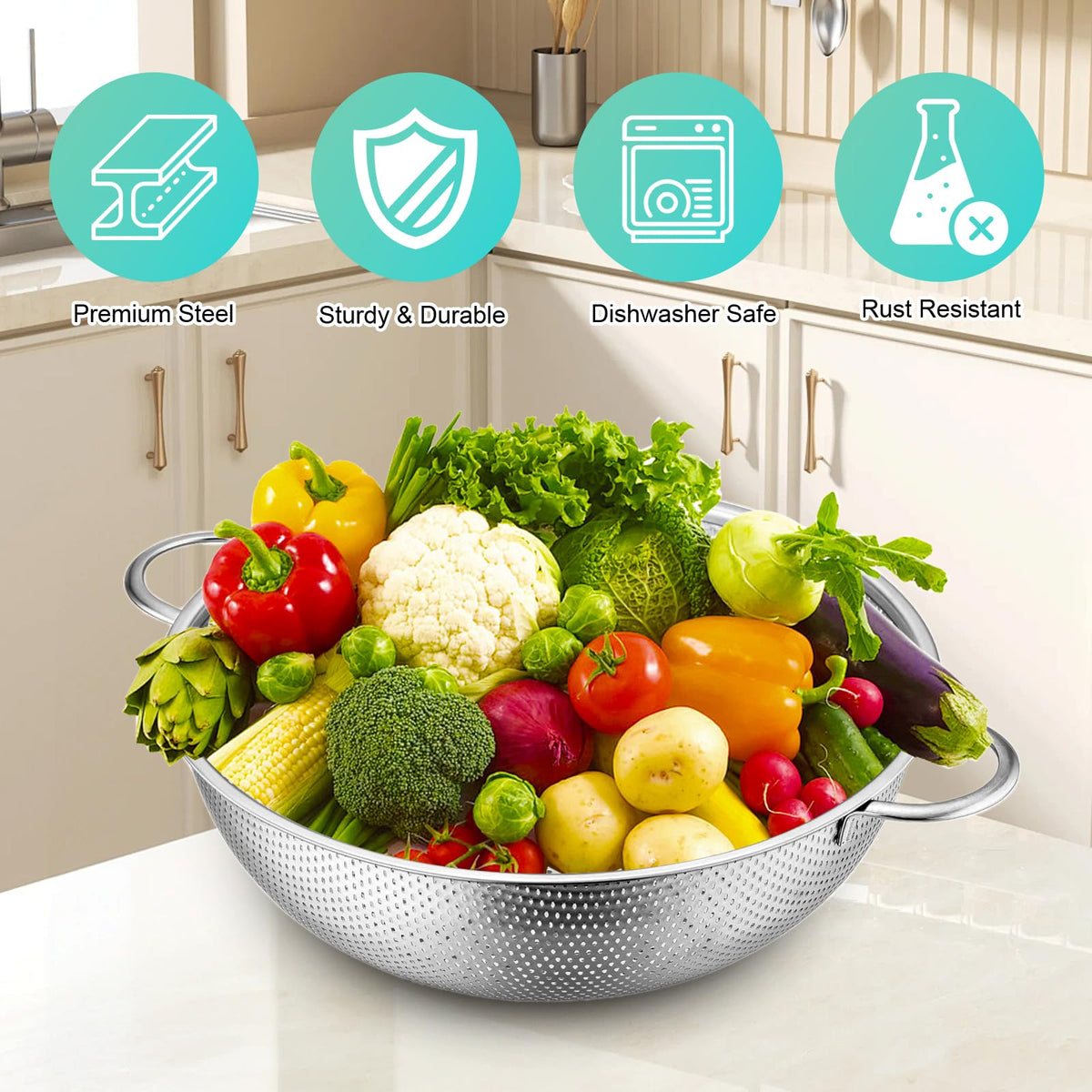 JIDSPWLS 18/10 stainless steel resists rust for everyday use.