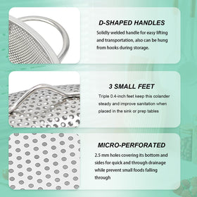 JIDSPWLS 1qt mini colander perfect for small berries and sauces.