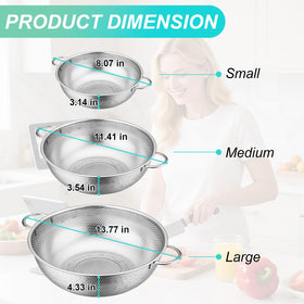 JIDSPWLS 3qt nesting colander saves space in busy kitchens.