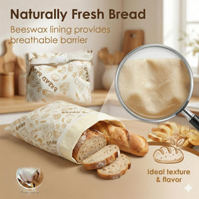 JIDSPWLS beeswax bread bag modern kitchen scene highlights eco-friendly solution