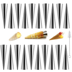 JIELUO 20-piece cream horn molds for easy cannoli making