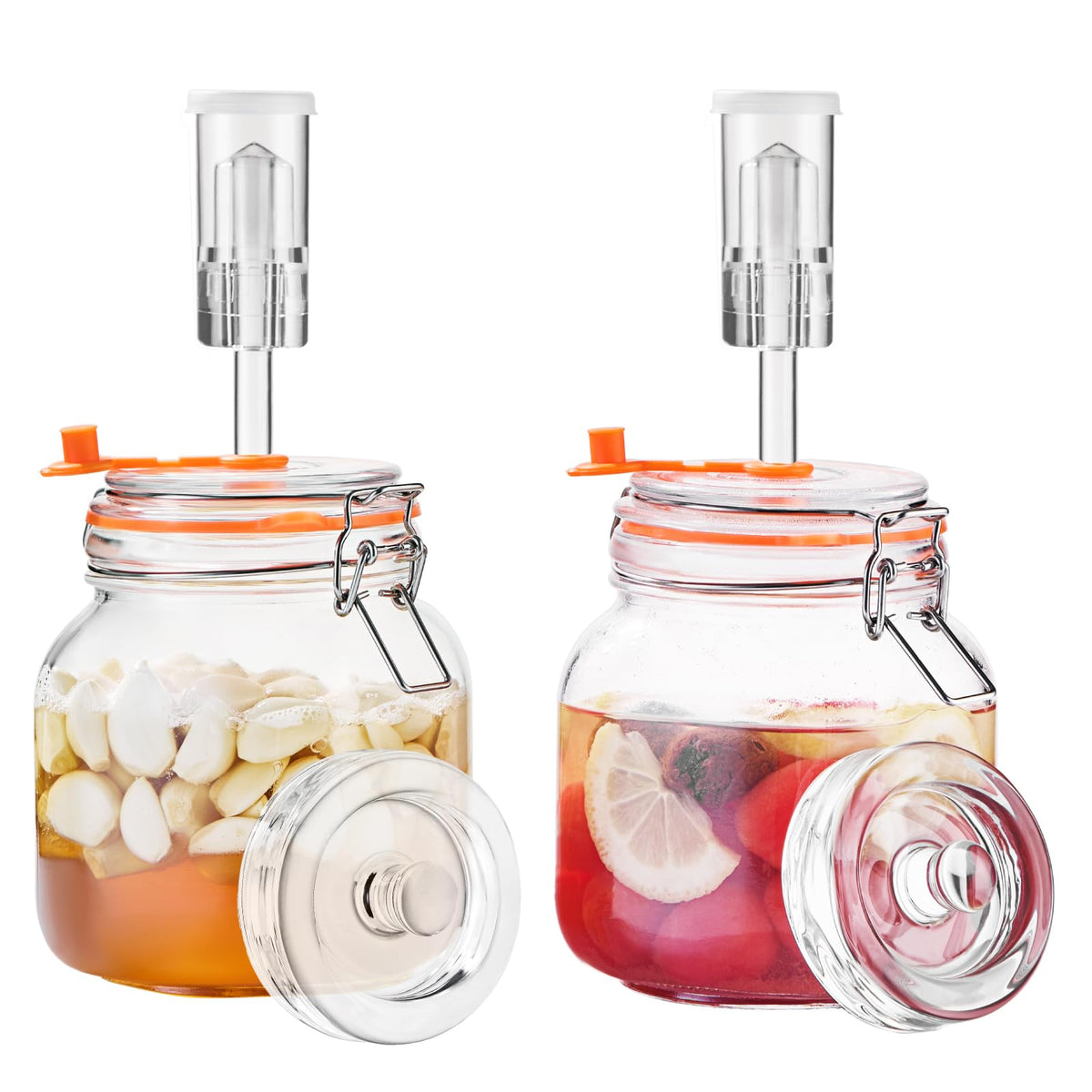 Jillmo 1L square fermentation jar with wide mouth for easy filling and cleaning.