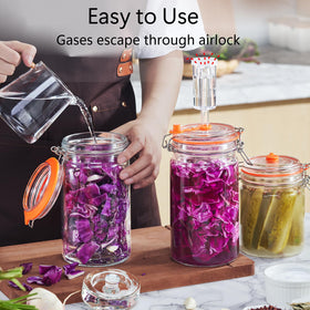 JILLMO three-piece airlock system automatically vents gases during fermentation