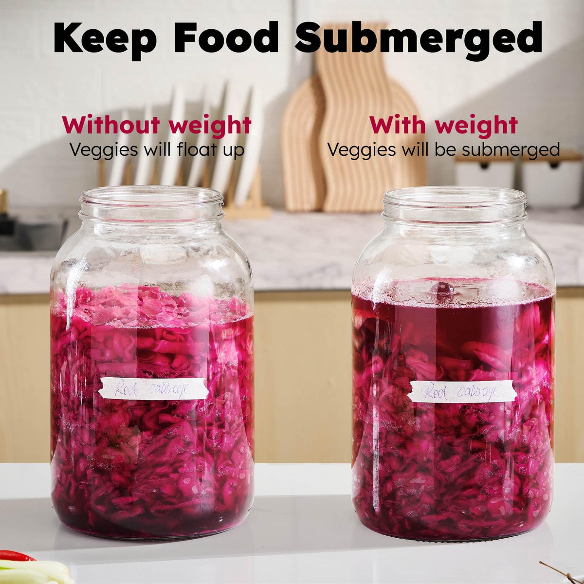 Jillmo fermentation weight with easy grip handle for wet fingers