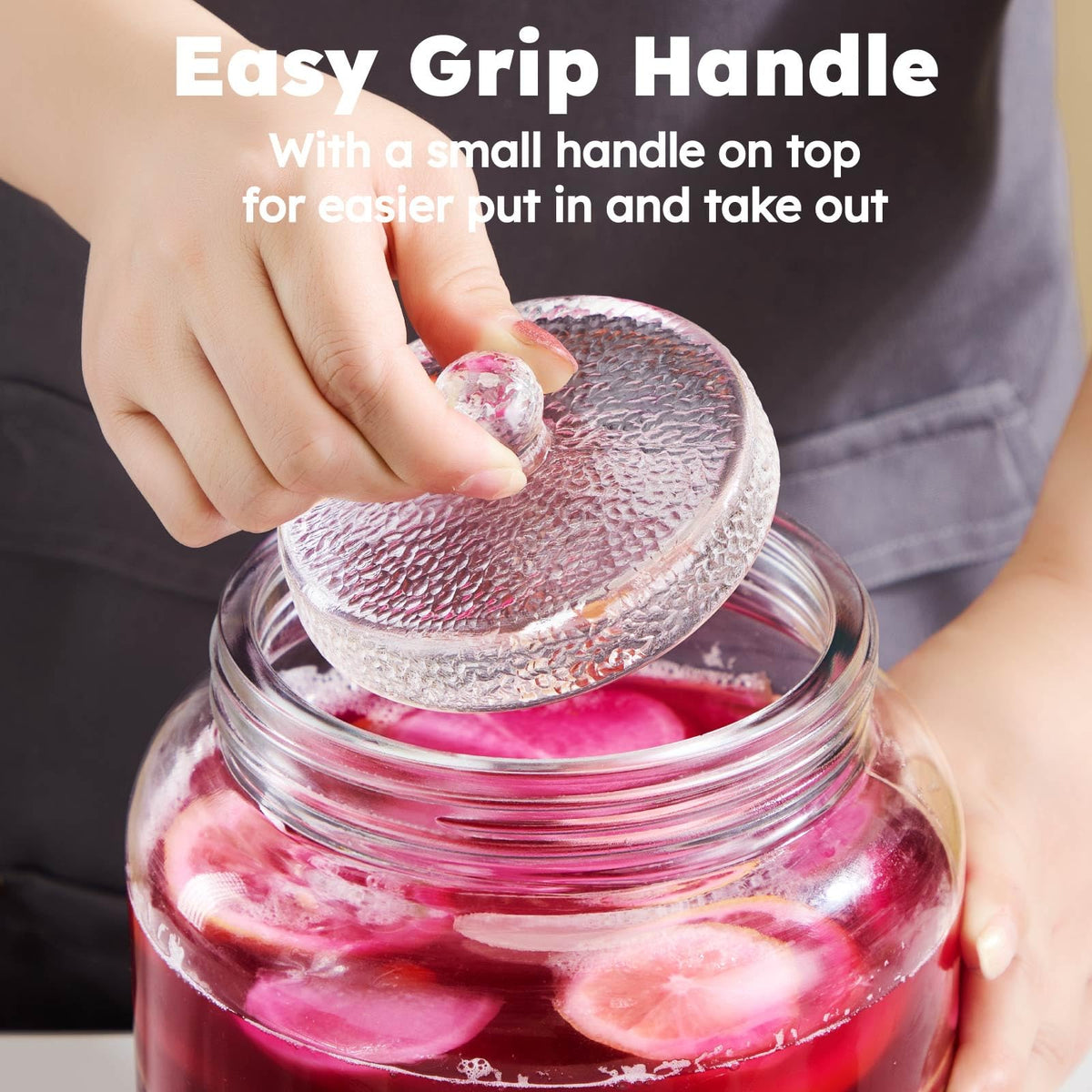 Jillmo lead-free food-grade glass fermentation weight for jars
