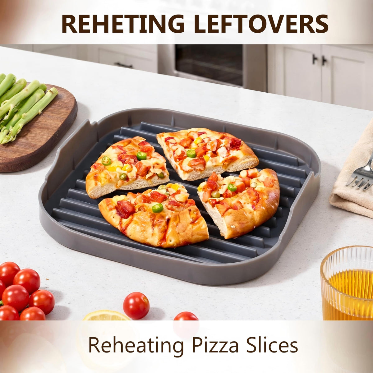 Jillmo tray used to reheat different foods in microwave