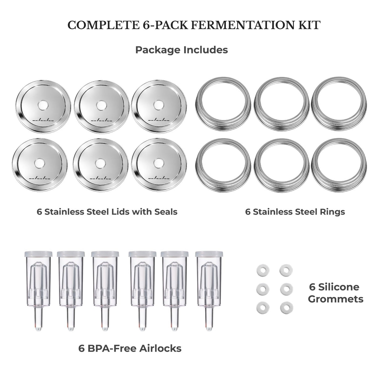 JILLMO stainless steel lid with airlock system for steady fermentation