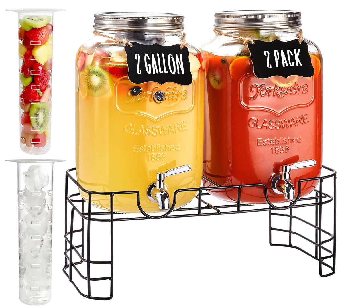 JILLSKY 2-gallon drink dispenser stand keeps beverages elevated and organized for events.