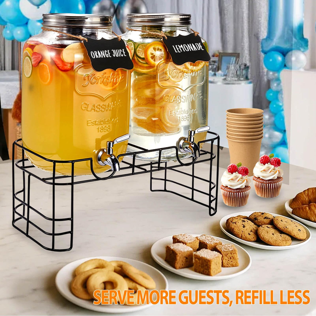 JILLSKY chalkboard labels help guests identify flavors quickly at gatherings.