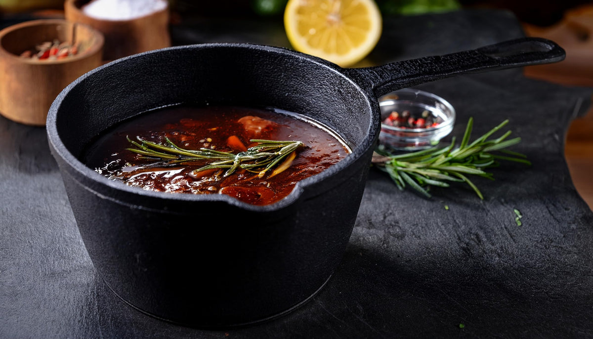 Jim Beam JB0204 basting pot in oven demonstrates reliable heat retention for sauces