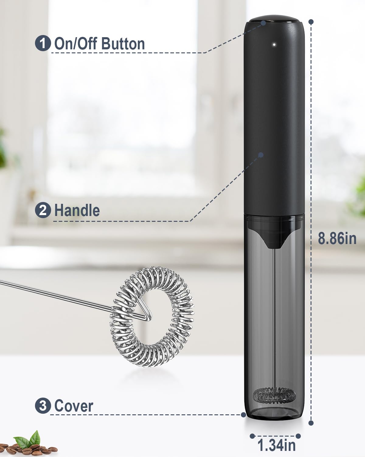 JIMYIU long-lasting battery supports daily frothing.