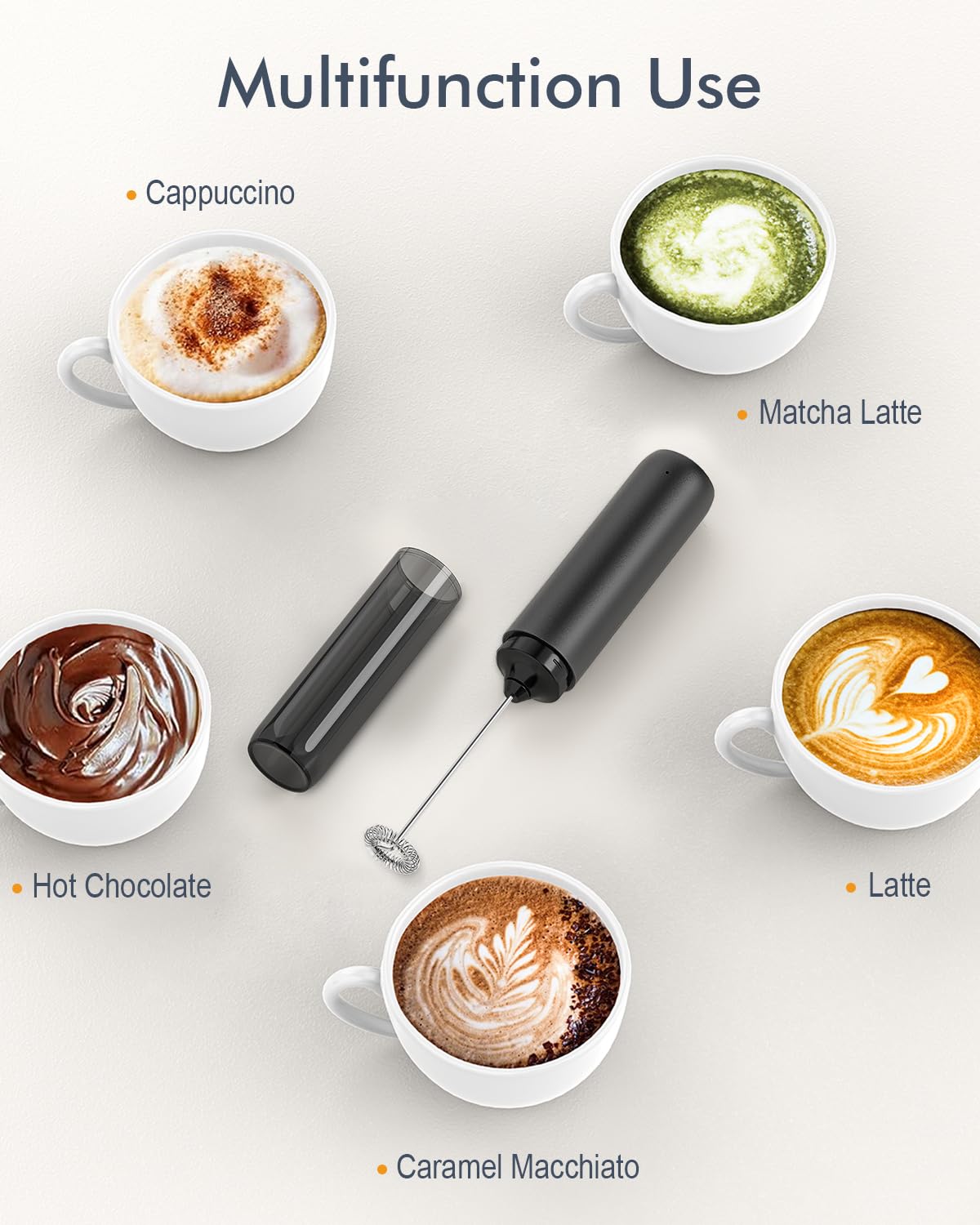 JIMYIU versatile tool for coffee, matcha, and hot chocolate.