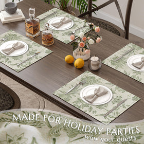 jinchan farmhouse design with botanical print enhances any dining setting.