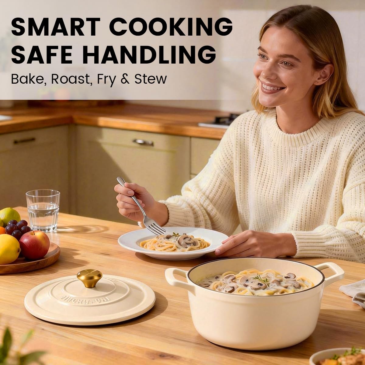 JINCHUFURI sturdy dual handles stay cool for safe lifting