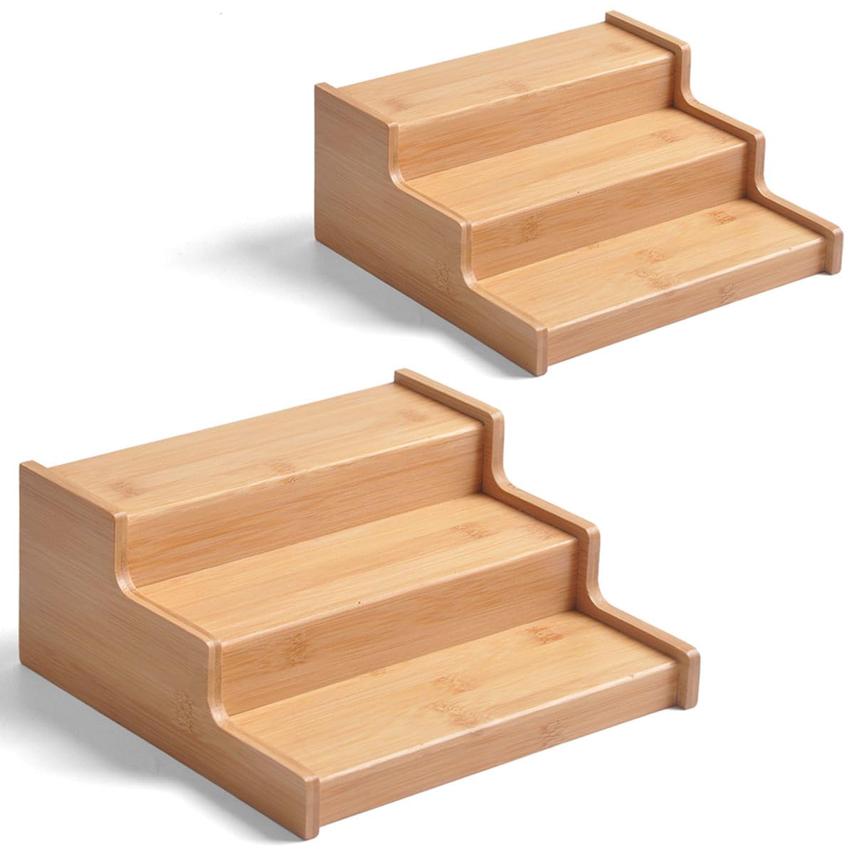 JinDoWin 2-pack cabinet spice rack front view showing tidy bottle positions for easy access.