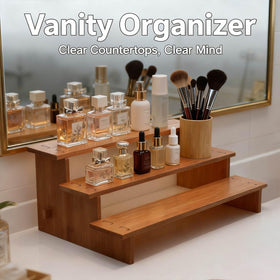 JinDoWin cabinet spice organizer dark bamboo finish adds warm natural style