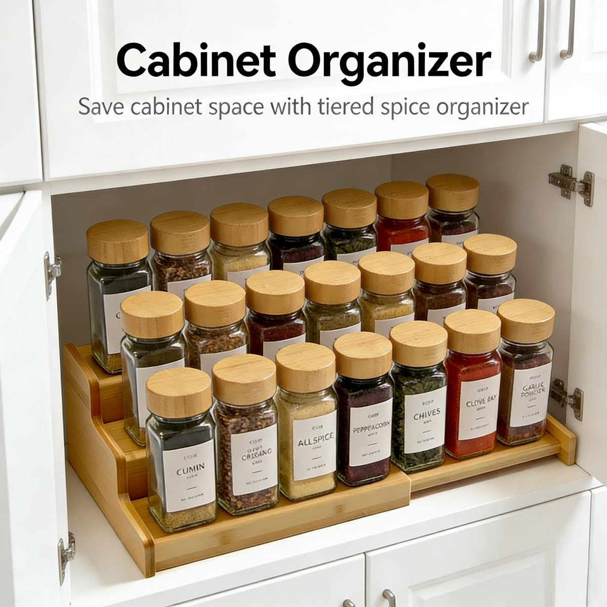 JinDoWin easy-access spice rack helps quick cooking prep.