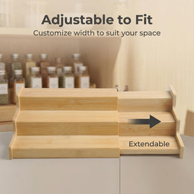 JinDoWin space-saving spice rack fits compact cabinets.