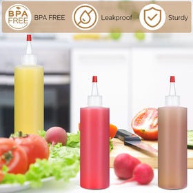 Jinei 60-pack squeeze bottles with leak-proof cap for safe storage