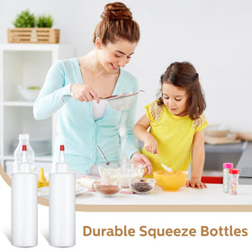 Jinei 8oz clear bottles with red tips for monitoring contents