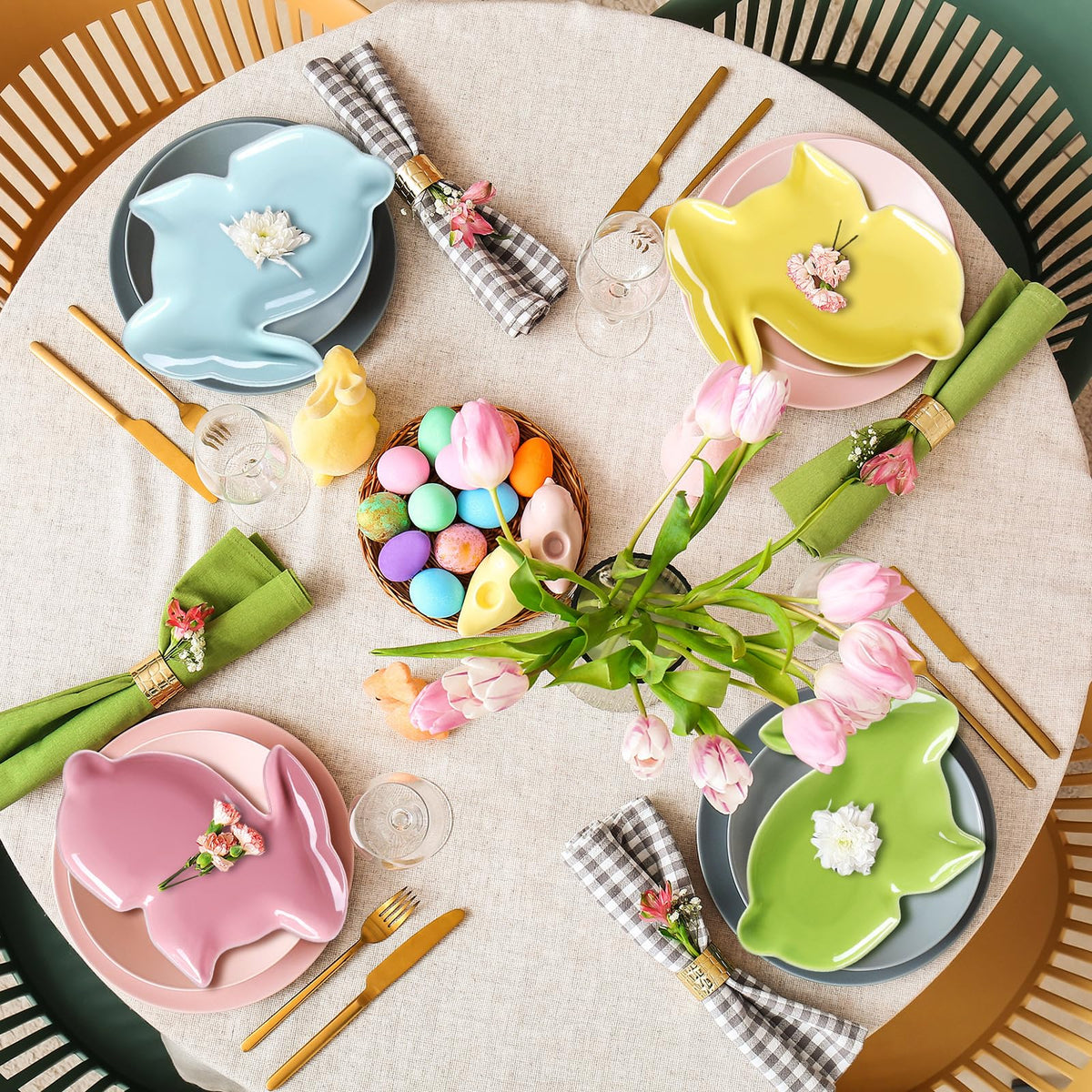 Jinei bunny dinner plates small size for bite-sized servings